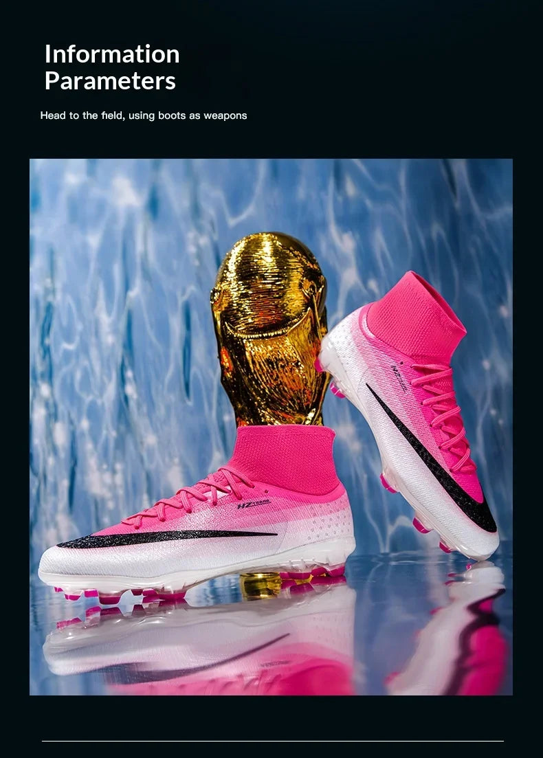 New Men Football Boots Women Professional Soccer Shoes Hot Sale TF/FG Sneakers Unisex High-quality Futsal Cleats Ultralight