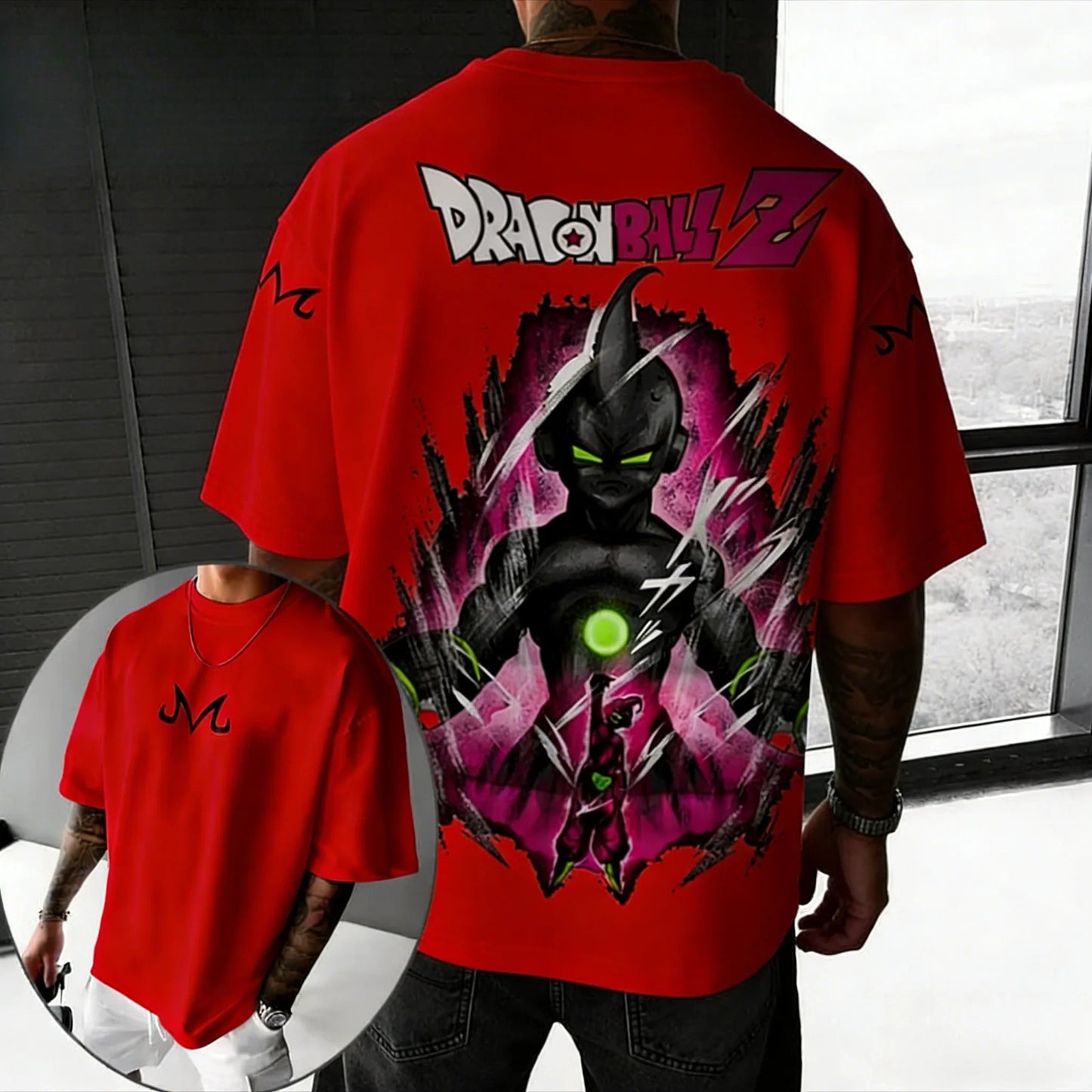 Anime Cotton T-shirt Summer New Majin Buu Co Branded Men's and Women's Trendy Loose Casual Short Sleeve Top