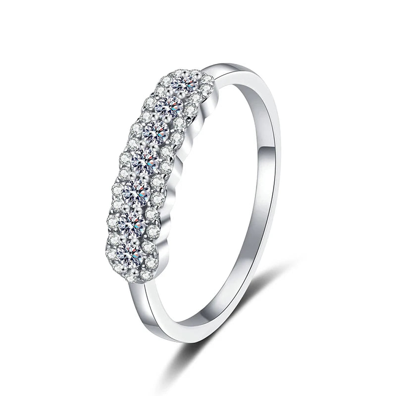 GRA 2mm Full Moissanite Ring for Women Lab Created Diamond S925 Sterling Silver Plated 18k Wedding Jewelry Wholesale