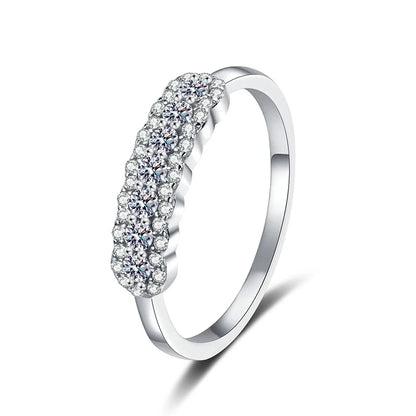 GRA 2mm Full Moissanite Ring for Women Lab Created Diamond S925 Sterling Silver Plated 18k Wedding Jewelry Wholesale