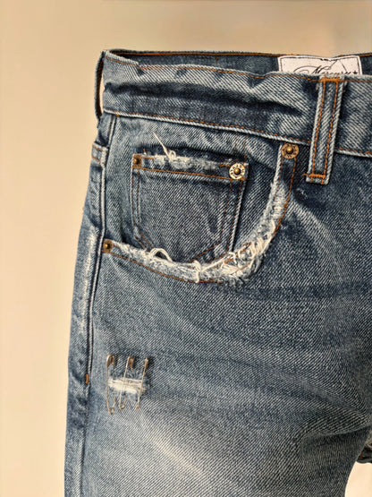 Y2K Vintage Baggy Jeans Men Harajuku Streetwear Wide Leg Denim Pants American Style Distressed Rough Edges Unisex Ripped Jeans