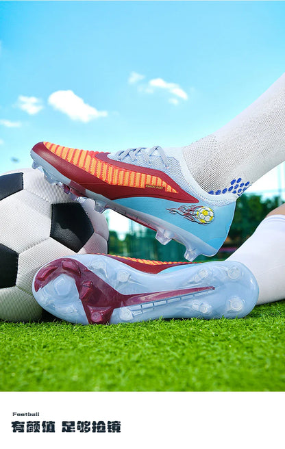 New Men Football Boots Outdoor Sport Boys Long Spikes Training Cleats Soccer Shoes Adult Non Slip Breathable Match Comfortable