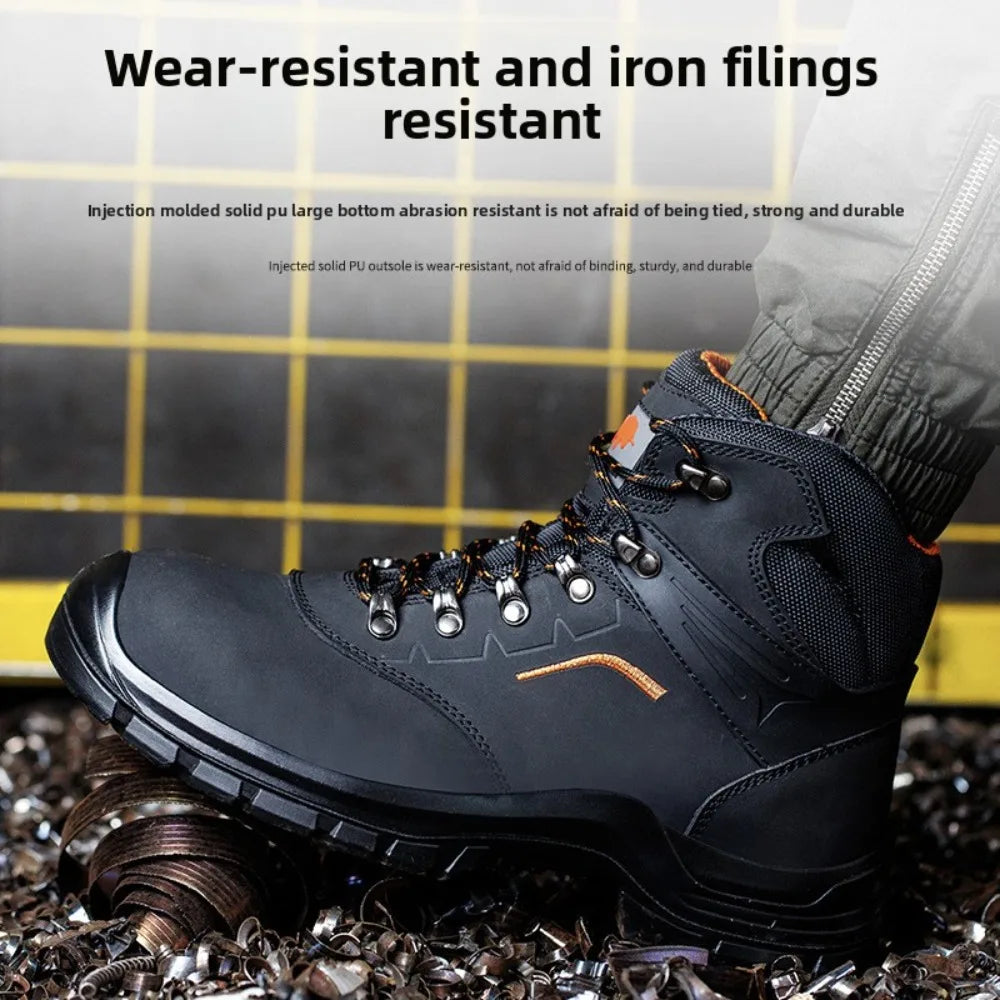 Men's Anti-Static Wear-Resistant Labor Protection Shoes Safety Smashing Protection Work Shoes for Factory Use