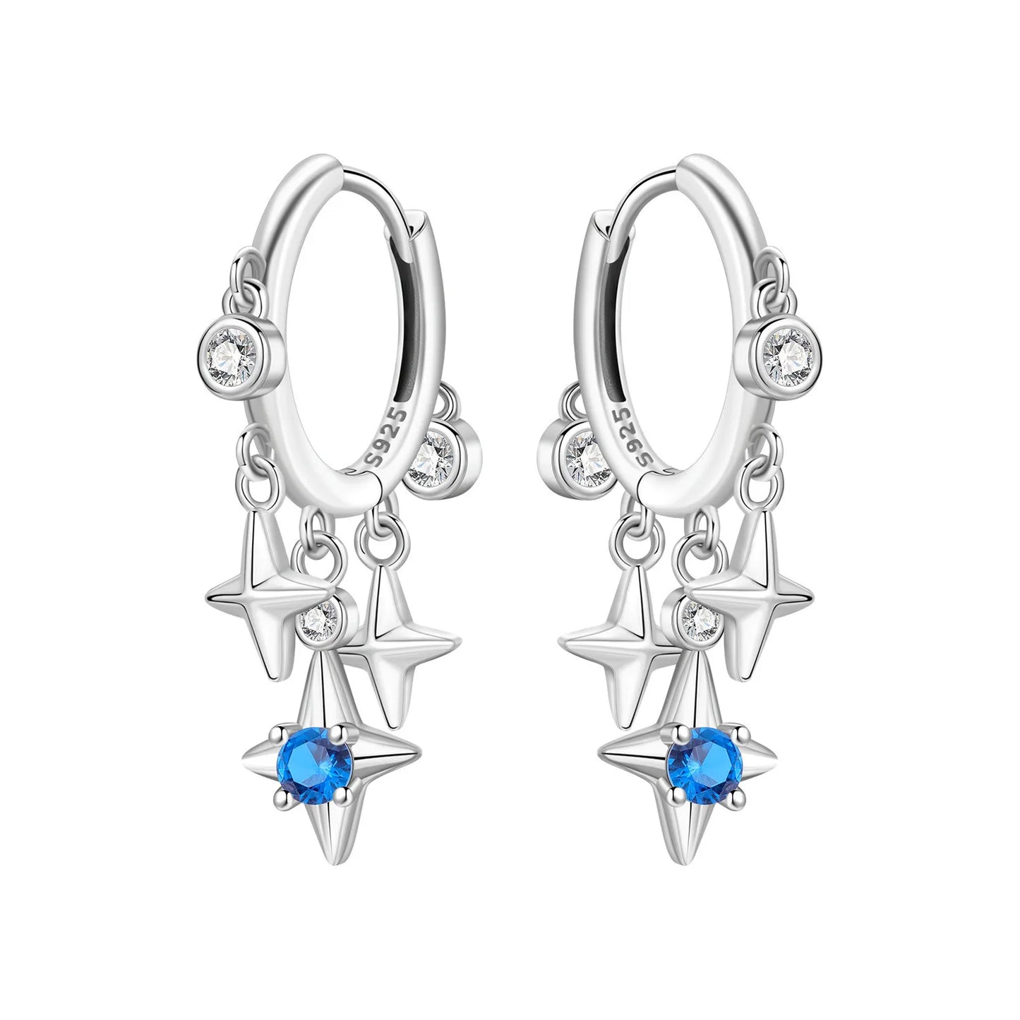 925 Sterling Silver Multi Layer Starry Tassel Drop Earrings Women Earrings Charm Trend Versatile Party Jewelry Gifts
