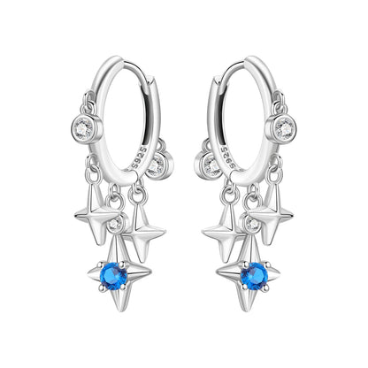 925 Sterling Silver Multi Layer Starry Tassel Drop Earrings Women Earrings Charm Trend Versatile Party Jewelry Gifts