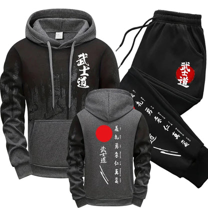 Hot Sales Mens Tracksuit Print Splash-ink Hooded Sweatshirts Sports Jogging Mens Clothing Street Casual Single Piece Tops Pants