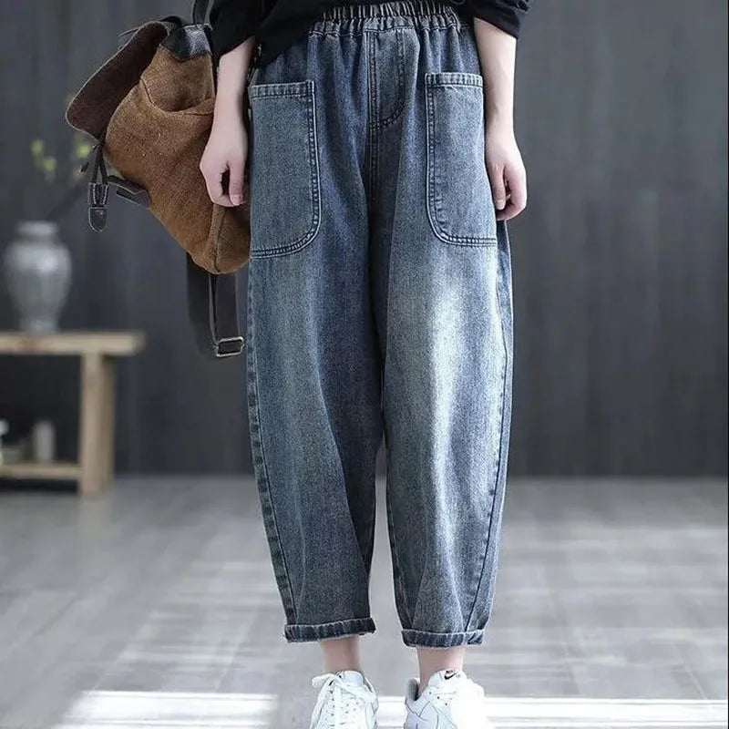 Women's Fashion Large Pocket 9-Point Harlan Pants