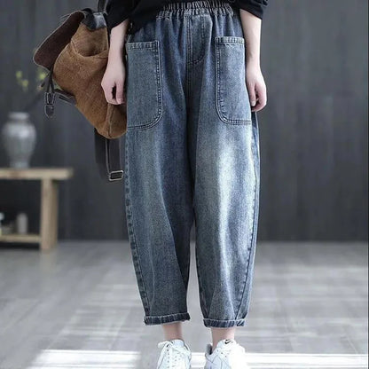 Women's Fashion Large Pocket 9-Point Harlan Pants