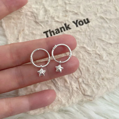 New 925 Sterling Silver Hoop Earrings Pearl Droplet Irregular Vintage Punk For Women Girl Gift Jewelry Dropshipping Wholesale