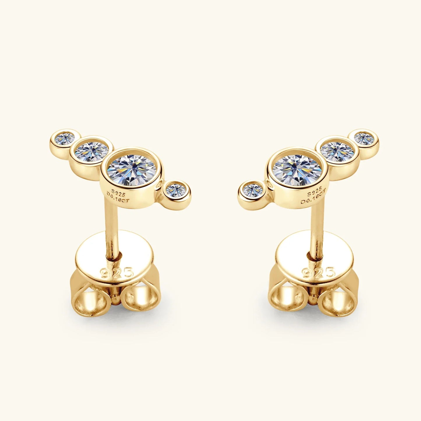 3mm Bezel Moissanite Earrings Original 925 Sterling Silver D Color Diamond Bubble Earrings Ear Stud for Women Fine Jewelry