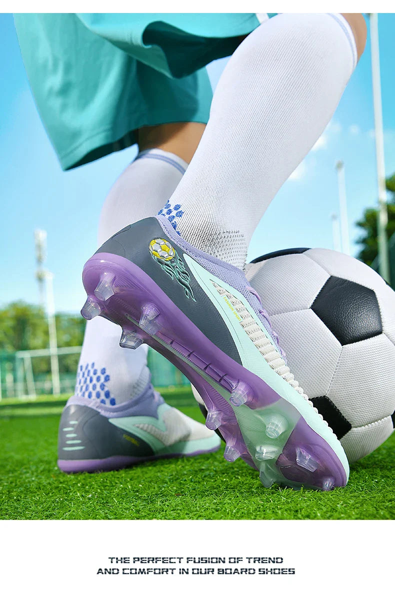 New Men Football Boots Outdoor Sport Boys Long Spikes Training Cleats Soccer Shoes Adult Non Slip Breathable Match Comfortable