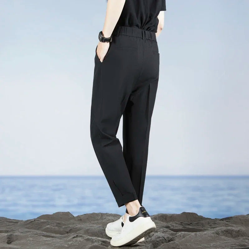 Korean Fashion Summer Men's Casual Harem Pants High Street Loose Bound Feet Sweatpants Male Black Gray White Jogging Trousers