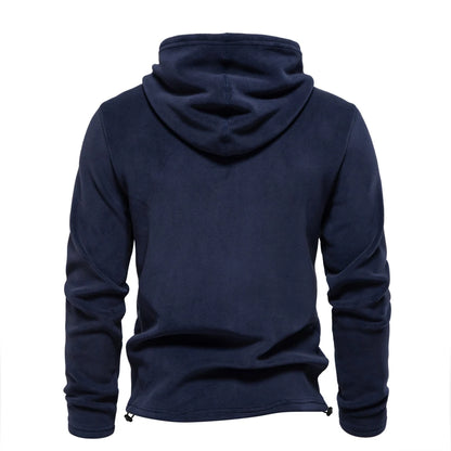 Mens Winter Solid Fleece Hoody High Quality Warm Casual Drawstring Hat Sweatshirt Soft Shell Hoodies for Men