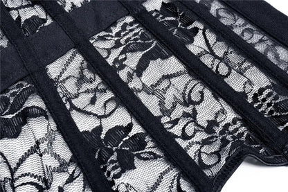 Underbust Corset Top With Suspenders Lingerie Sexy Women Waist Cincher Bustier Breathable Lace Shape Body Garter Belt Plus Size