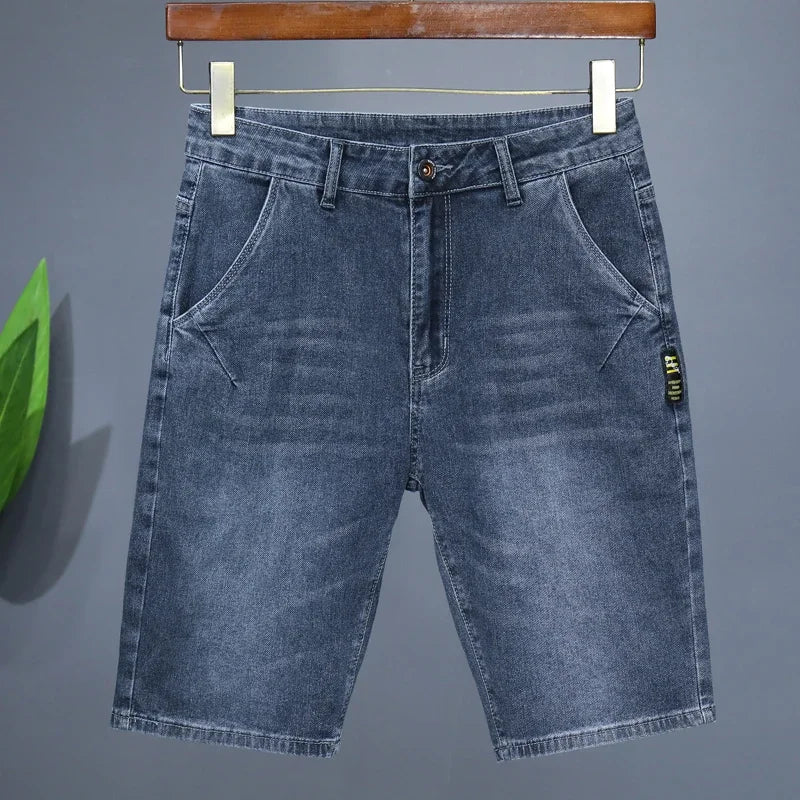 Men's Straight Casual Denim Shorts Simple Solid Cargo Slim Jeans Comfortable Breathable Bermuda Short Pants Summer 2025 Y2K