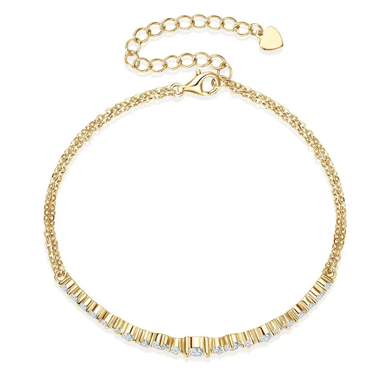 5mm&3.5mm&2.5mm Moissanite Bracelet 925 Certified Original Silver Adjustable Chain Bracelets for Women Minimalist Jewelry