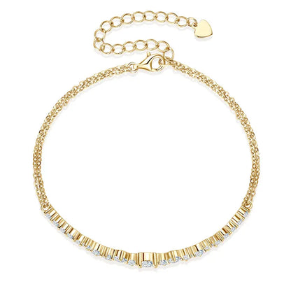 5mm&3.5mm&2.5mm Moissanite Bracelet 925 Certified Original Silver Adjustable Chain Bracelets for Women Minimalist Jewelry