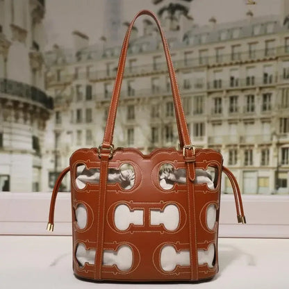 High-end Brand Women's Handbag Fashion Hollow 2025 New Large Capacity Simple Shoulder Bag