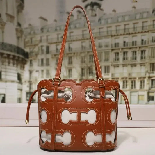 High-end Brand Women's Handbag Fashion Hollow 2025 New Large Capacity Simple Shoulder Bag