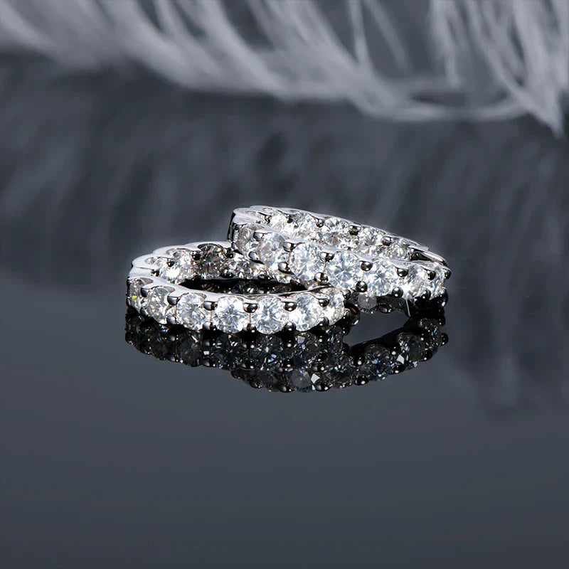 Hoops 100% 925 Sterling Silver Real 3mm Moissanite Stud Earrings For Women Sparkling Jewelry Gifts with Certificate Gifts