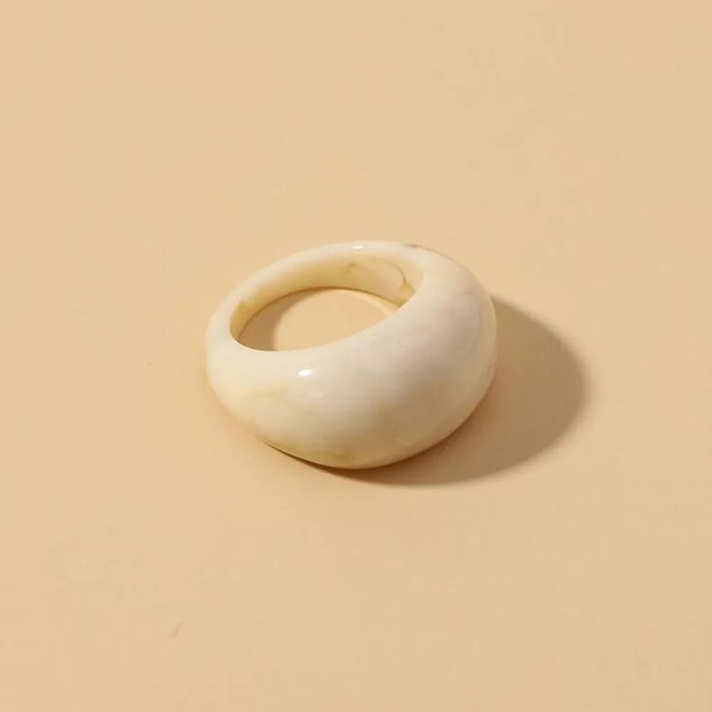 Round Rings For Women Big Kpop Finger Ring For Girls Punk Resin Ring