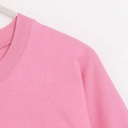 Cartoon Print Embroidery Flares Pearl Pink Sweatshirt Sweet Women Long Sleeve Loose Jumper Tops Female