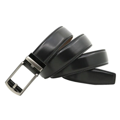 Men's Click Belt Automatic Buckle 110cm 120cm 130cm Comfort Leather Ratchet Dress with Slide Buckle Adjustable Trim