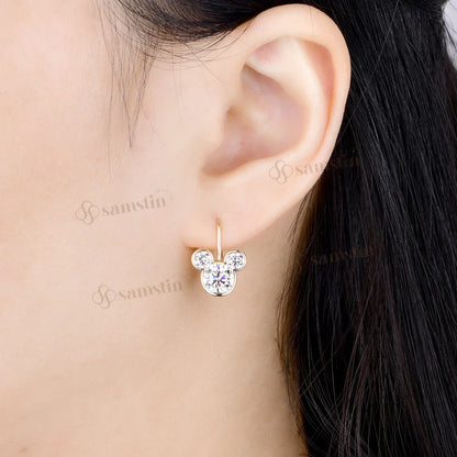 2.52CTW Moissanite Hoop Earrings for Women Solid 14K 10K 925 Yellow Gold Hoop Earrings for Christmas Gifts Party Jewelry
