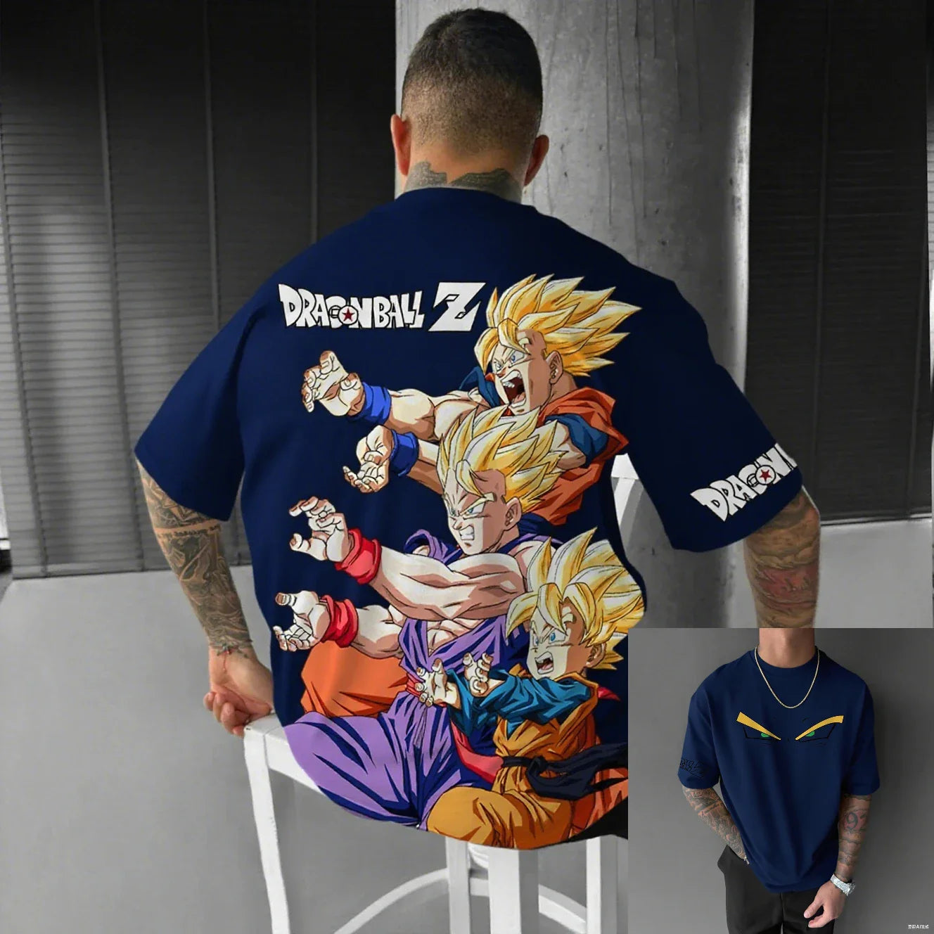 Camiseta Dragon Ball Z Super Saiyajin Masculina Feminina Anime Estampada Roupa de Rua Verão Casual Manga Curta Estilo Oversized Roupa Y2k