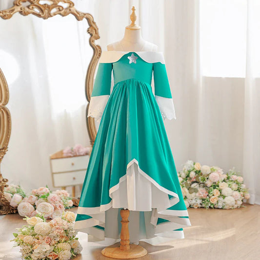 Summer Green Rosalina Dress Girls Costume 2026 Girls princess elegant Gown Children Birthday Party Carnival Fancy Outfit