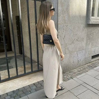 Dresses 2025 Woman Sleeveless Black Long Dress Women Bodycon Summer Solid Dresses One Pieces Midi Casual Dresses