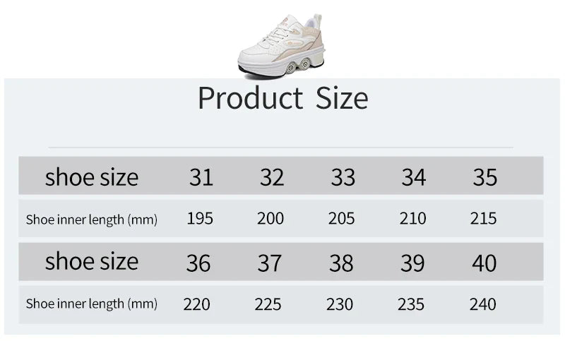 Deformation Shoes Roller Sneakers With 4 Wheels Skates Adult Kids Runaway Parkour Wheels Shoes For Women Men Youth Sport Shoes