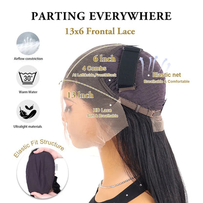 30 40 42 Inch 13x6 Hd Bone Straight Raw Human Hair Wigs 250 Density Brazilian Black Lace Frontal Wig Real Human Hairs For Women