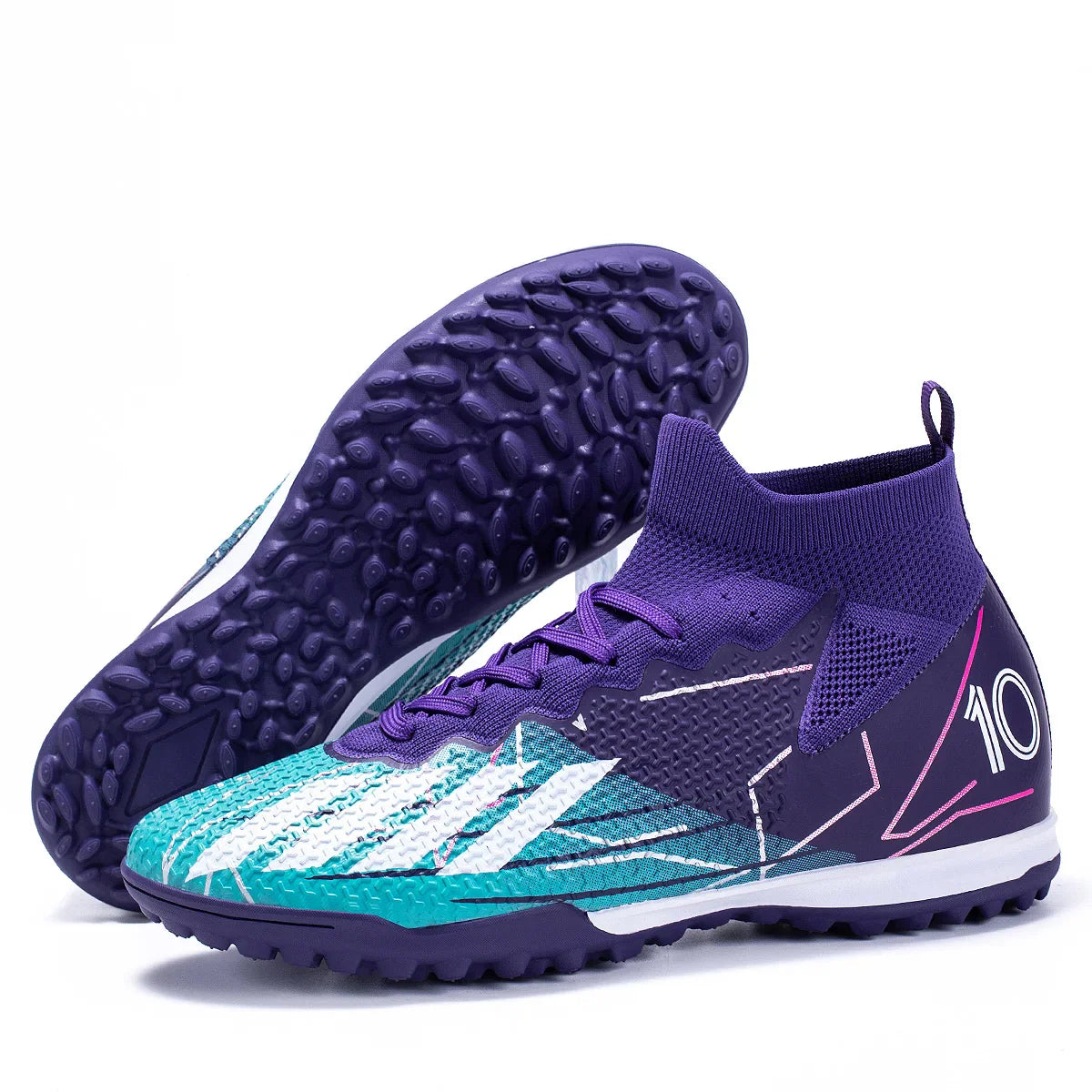 Limited high-top soccer boots FG spikes and TF broken nails Unisex style are available in 3 colors football boots sneakers