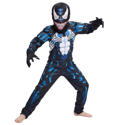 New Boys Girls Superhero Costume Movie Characters Cosplay Jumpsuit with Halloween Mask Party Cosplay Outfit for Holiday Dress Up