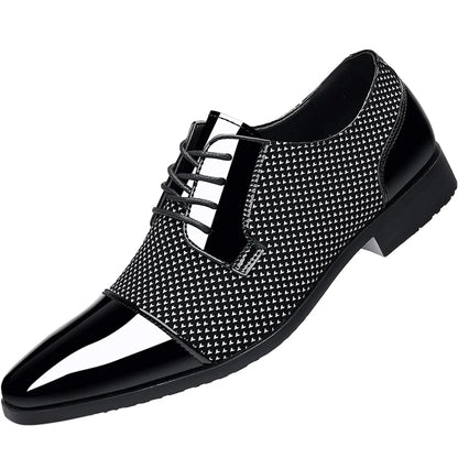 Men's Dress Shoes Classic Lace-up Formal Oxfords Modern Tuxedo Business Casual Scale Pattern Comfort Formal Shoes for Men