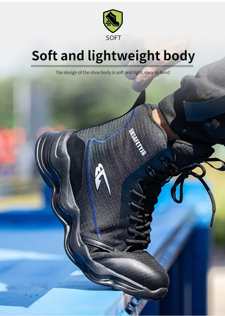 Safety Shoes Men Boots High Top Work Sneakers Steel Toe Cap Anti-smash Puncture-Proof work Boots Indestructible Shoes