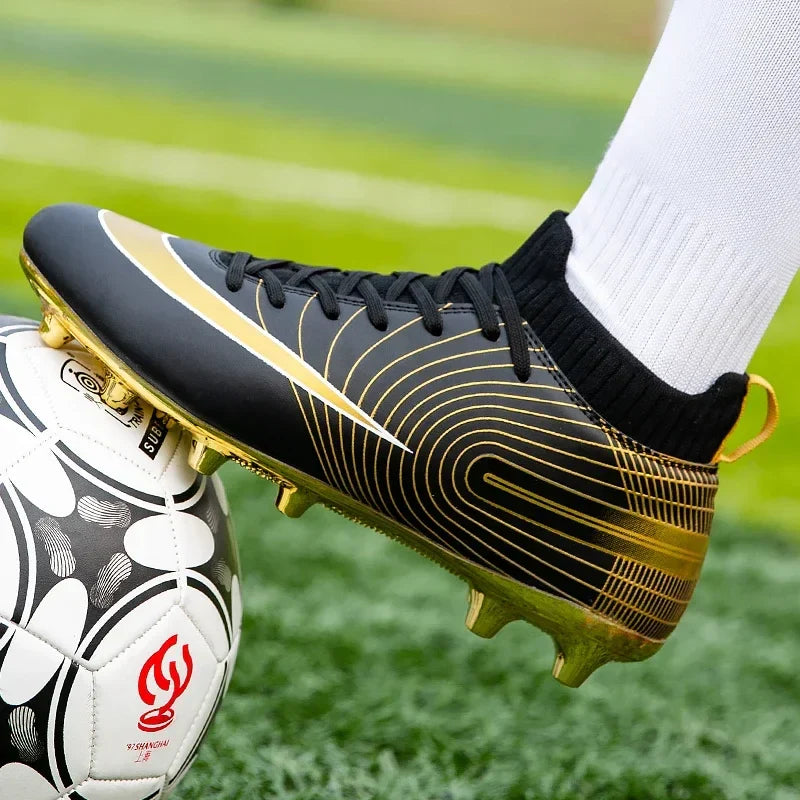 Men Soccer Shoes Ankle Outdoor Long Spikes Football Boots TF Professional Grass Cleats Unisex Football Shoes Chuteira Society