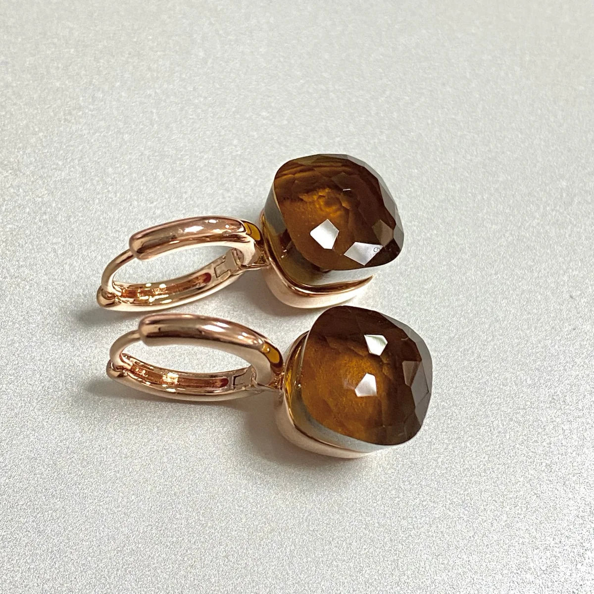 Classic Earrings For Women Amethyst Crystal Earrings Copper With Gold Plated Square Candy Colors Earrings Fashion Jewelry