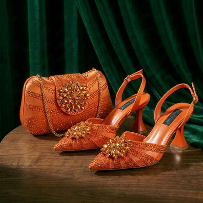 2026 New Itlian Design Women Heels Shoes and Bag Perfect Combination Of DURABLE OUTSOLE Shoes And Bags for Party Occasions