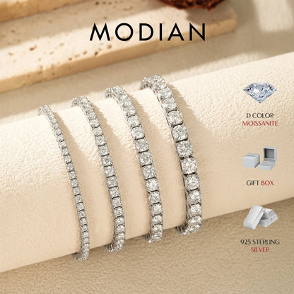 D Color VVS1 Moissanite Tennis Bracelet 925 Sterling Silver Single Classic Bracelets With Box for Women Man Fine Jewelry
