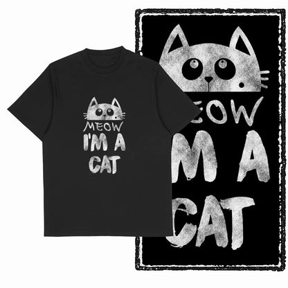 COOLMIND 100% Cotton Short Sleeve Cool Cat Print Men Tshirt Casual Summer Loose Men Cat T Shirt o-neck t-shirt Men Tee Shirts