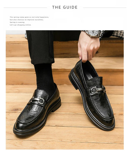 Classic Men's Dress Shoes Formal Oxford Leather Shoes For Men High Quality Casual Business Shoes Man Social Leather Loafer Male