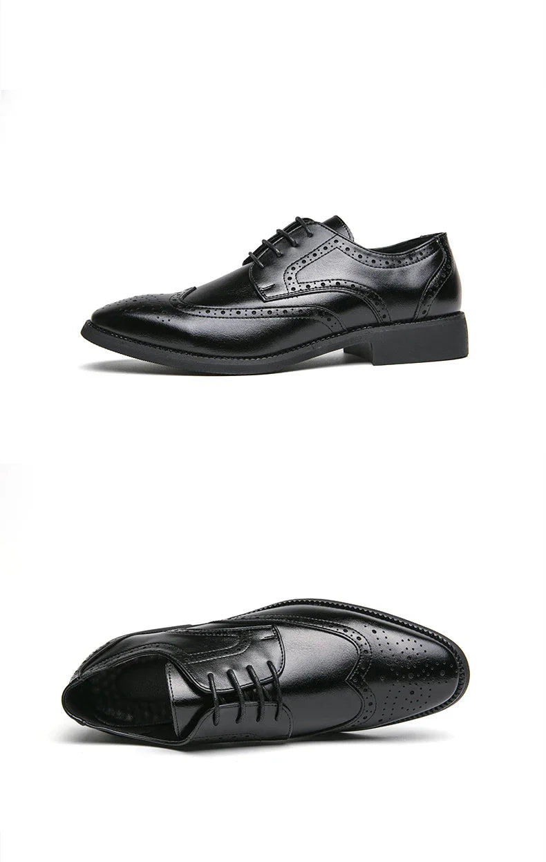 High Quality Height Increase Oxford Dress Shoes Men Genuine Cow Leather Suit Shoes Lift Brogues Wedding Formal Elevator Shoes