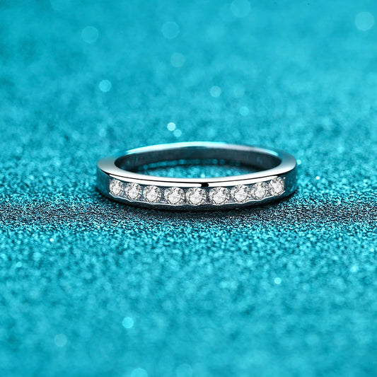 2mm Moissanite Ring for Women 925 Sterling Silver Rings with Gold Plated Wedding Bridal Proposal Promise Engagement Band