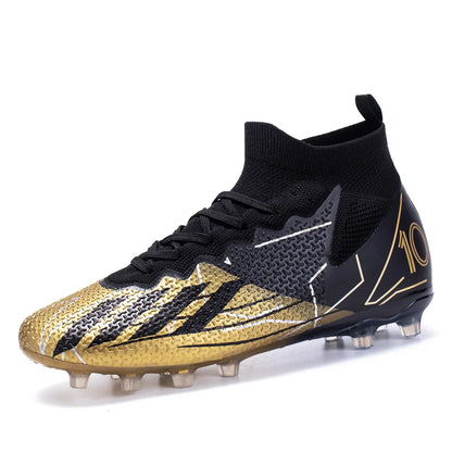 Limited high-top soccer boots FG spikes and TF broken nails Unisex style are available in 3 colors football boots sneakers