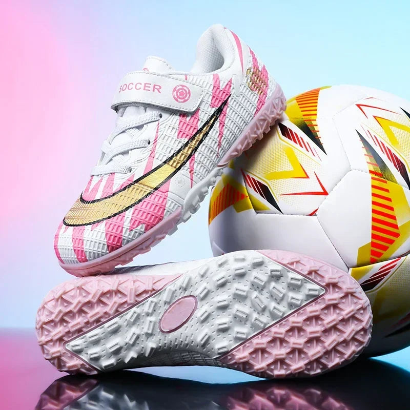 New Child's Football Shoes Society Professional Original Child's Society Cleats Kid Sneakers Indoor Soccer Trainers Youth Sports