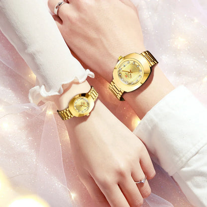 2024 New Women Oval Watch 34mm Stainless Steel Quartz Movement Brand Luxury Water Diamond Gold Black Casual Dress Banquet Watch