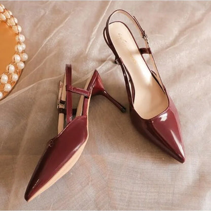 Nova Marca Plus Size 34-42 Mulheres Sandálias de Salto Retrô Roma Sapatos de Salto Alto Feminino Salto Alto INS Couro Fivela Scarpins Mules
