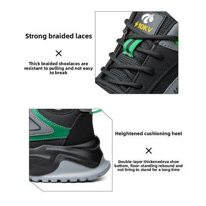 Men's Labor Protection Shoes Anti-Smashing Anti-Piercing Lightweight Breathable Wear-Resistant Safe Work Shoes